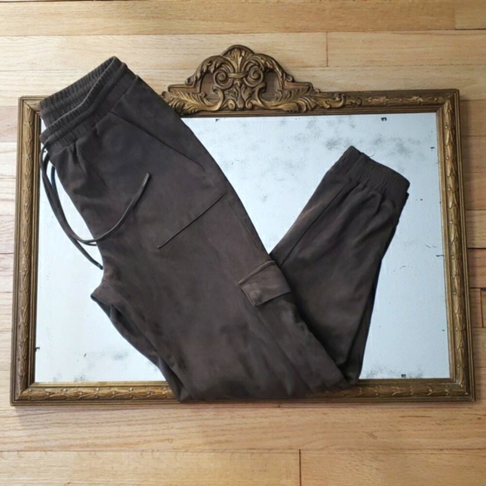 Truth by Republic Faux Leather Jogger XS Olive Green Athleisure Streetwear Pants